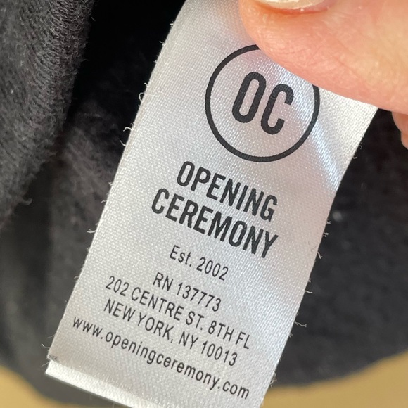 Opening Ceremony Box Logo Three Quarter Sleeve Sweatshirt, Black & White, Large - Picture 7 of 9